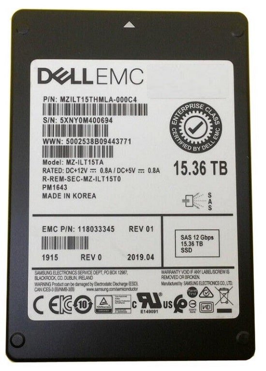 Dell EMC 15.36TB SAS Server SSD