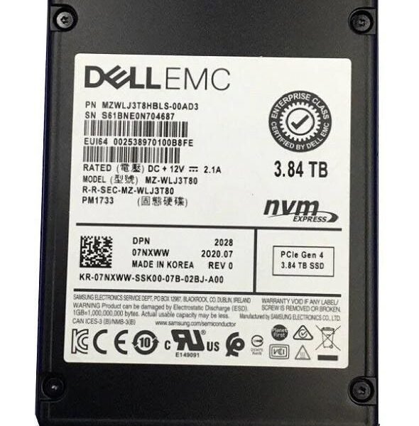 Dell EMC 3.84TB NVMe SSD