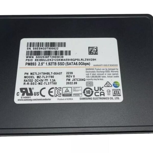 Samsung 1.92TB SATA Server SSD