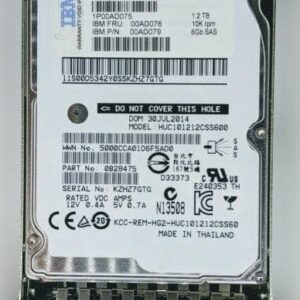 IBM 1.2TB SAS Hard Drive 10K 6G 2.5" (00AD075 00AD076 00AD079)