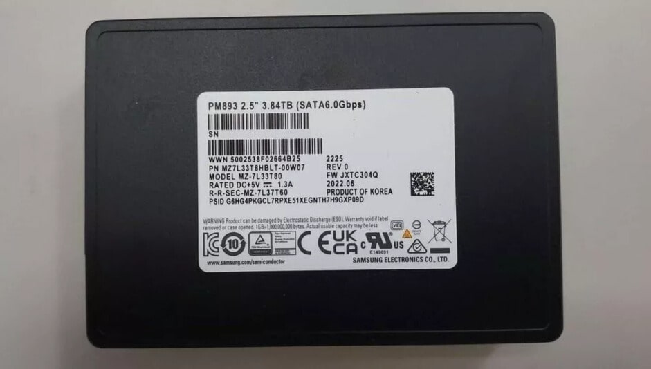 Samsung 3.84TB Server SSD