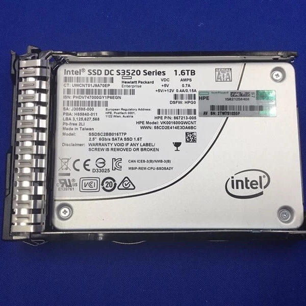 HPE 1.6TB SATA 6G SFF 2.5in Server SSD - 869386-B21 Price in BD