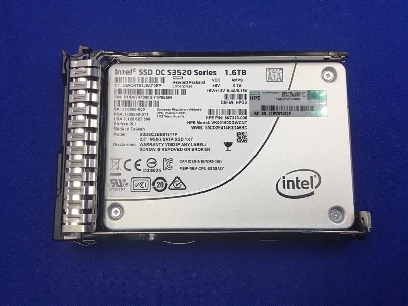 HPE 1.6TB SATA 6G SFF 2.5in Server SSD - 869386-B21 Price in BD