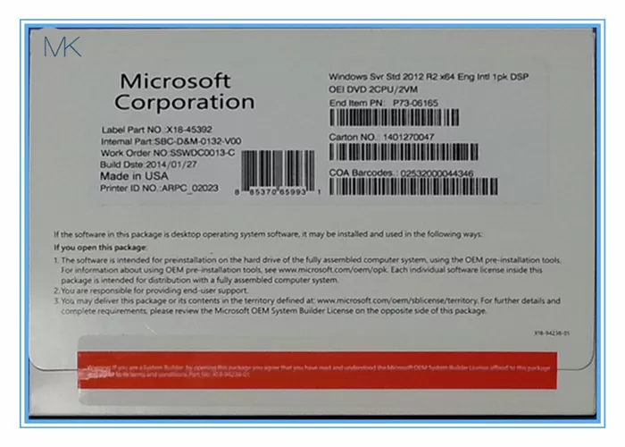Windows Server 2012 R2 Standard License Windows Server 2012 R2 Standard License